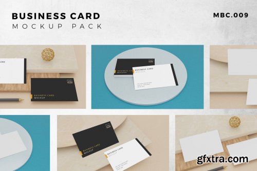 9 Perspective Business Card Mockup Pack 09