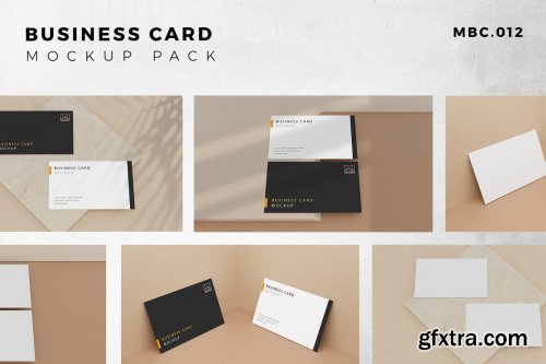 9 Perspective Business Card Mockup Pack 12