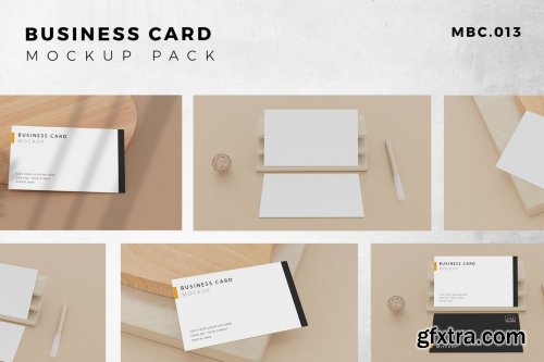 9 Perspective Business Card Mockup Pack 13