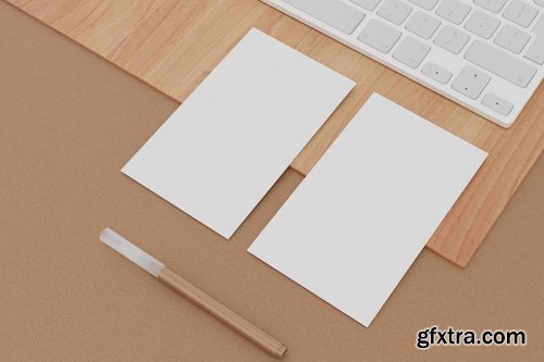 9 Perspective Business Card Mockup Pack 14