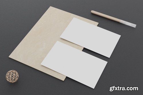 9 Perspective Business Card Mockup Pack 14