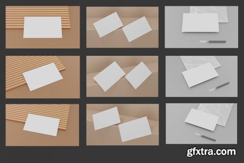 9 Perspective Business Card Mockup Pack 15