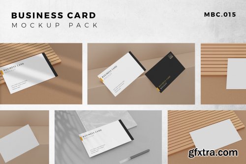 9 Perspective Business Card Mockup Pack 15