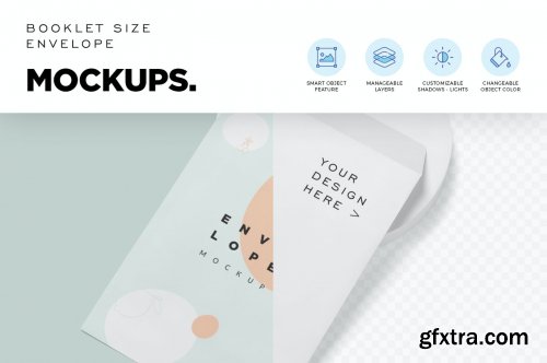 Booklet Size Envelope Mockups