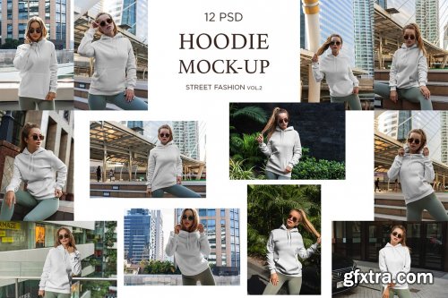 CreativeMarket - Hoodie Mock-Up Street Fashion vol.2 4498021