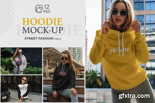 CreativeMarket - Hoodie Mock-Up Street Fashion vol.2 4498021