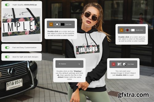 CreativeMarket - Hoodie Mock-Up Street Fashion vol.2 4498021