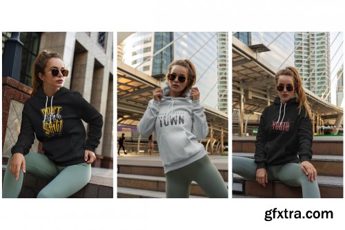 CreativeMarket - Hoodie Mock-Up Street Fashion vol.2 4498021