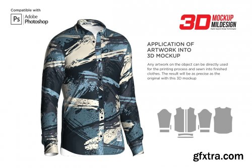 CreativeMarket - 3D Men's Dress Shirt LS Mockup 6002097