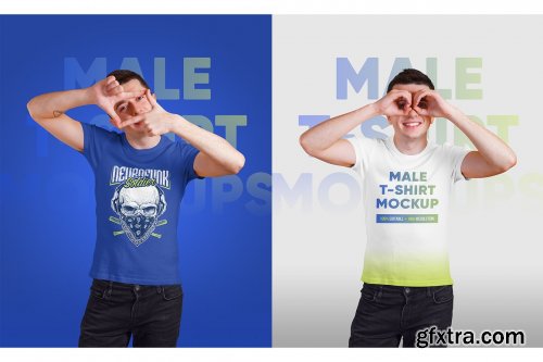 CreativeMarket - Male T-Shirt PSD Mockups Vol3 5751739