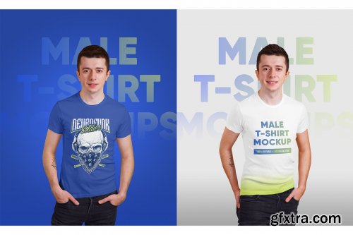 CreativeMarket - Male T-Shirt PSD Mockups Vol3 5751739