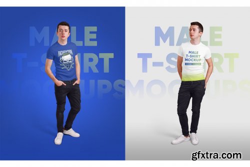 CreativeMarket - Male T-Shirt PSD Mockups Vol3 5751739