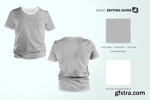 CreativeMarket - Men's Round Collar Tshirt Mockup 5280198