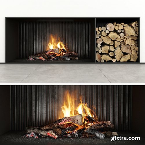 Fireplace modern 29 3D model