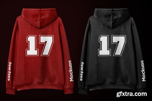 CreativeMarket - Hooded Sweatshirt Back PSD Mockup 5910785