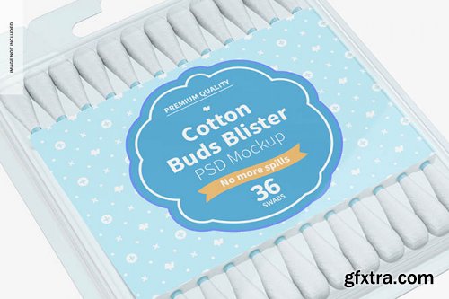 Cotton buds blister mockup