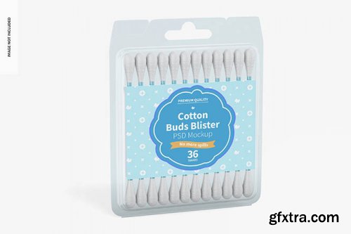 Cotton buds blister mockup