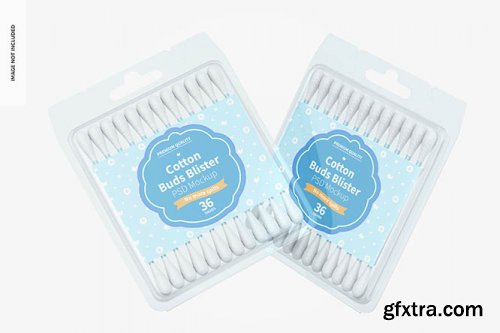 Cotton buds blister mockup