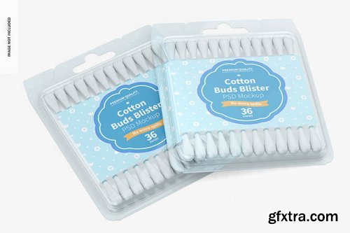 Cotton buds blister mockup