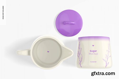 Sugar and cream set mockup