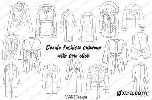 CreativeMarket - Fashion outwear stamps Procreate 5835230