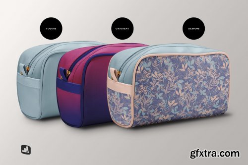 CreativeMarket - Front View Travel Makeup Bag Mockup 5331147