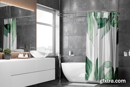 CreativeMarket - Shower Curtain Mockup 6304747