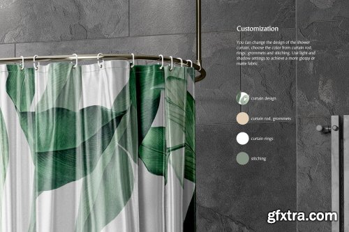 CreativeMarket - Shower Curtain Mockup 6304747