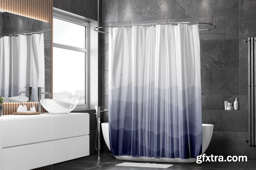 CreativeMarket - Shower Curtain Mockup 6304747