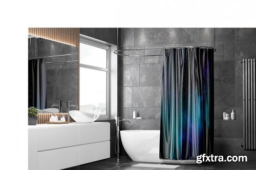 CreativeMarket - Shower Curtain Mockup 6304747