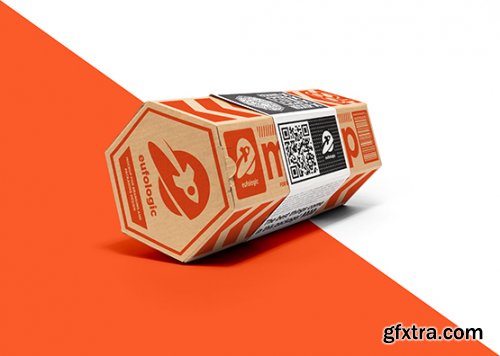 Packaging cardboard box mockup