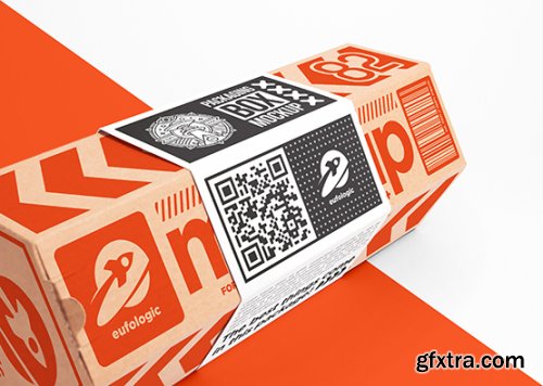 Packaging cardboard box mockup