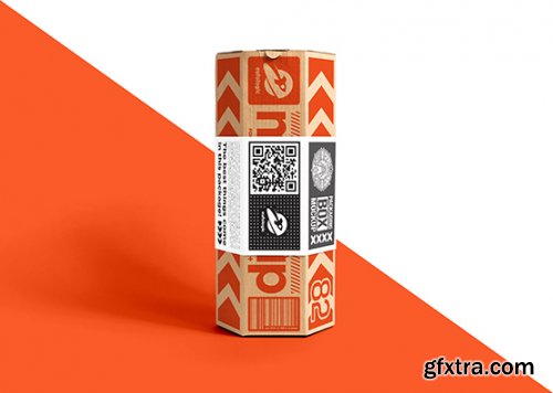 Packaging cardboard box mockup