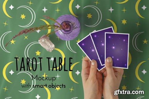 CreativeMarket - Tarot Cards Reading Cloth Mockups 6000399