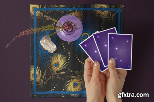 CreativeMarket - Tarot Cards Reading Cloth Mockups 6000399