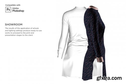 CreativeMarket - 3D Women Dress Shirt LS Mockup 6002121