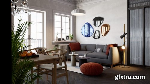 Interior Scandinavian Scene Sketchup by Quoc Vi Phan Phan