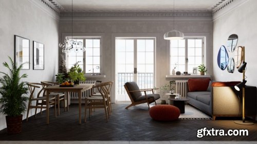 Interior Scandinavian Scene Sketchup by Quoc Vi Phan Phan