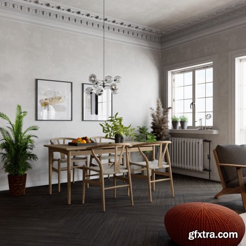 Interior Scandinavian Scene Sketchup by Quoc Vi Phan Phan