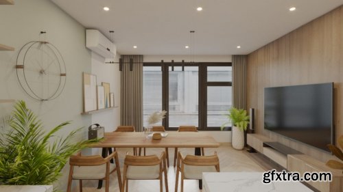 Interior Apartment Scene Sketchup by Quoc Anh