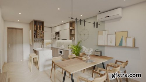 Interior Apartment Scene Sketchup by Quoc Anh