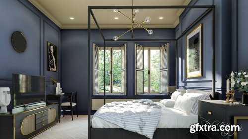 Interior Bedroom Scene Sketchup by Phu Nguyen