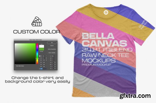 CreativeMarket - Bella Canvas 3414C Triblend Mockups 6216347