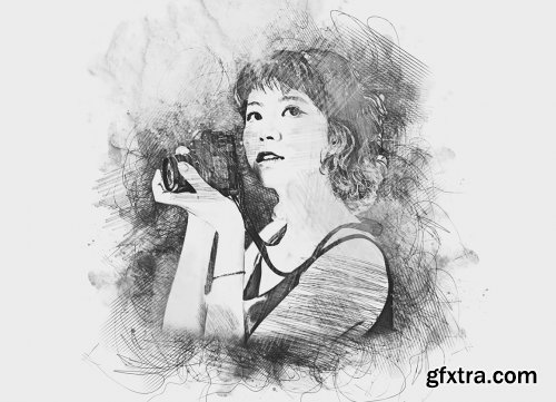  CreativeMarket - Art Sketch Photoshop Action 6279437