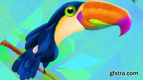  Procreate for Digital Illustration: Toucan bird Super easy colorful