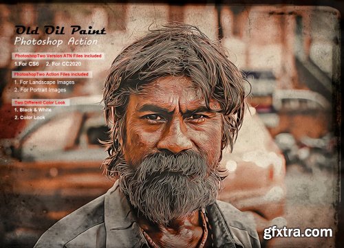 CreativeMarket - Old Oil Paint Photoshop Action 5446466