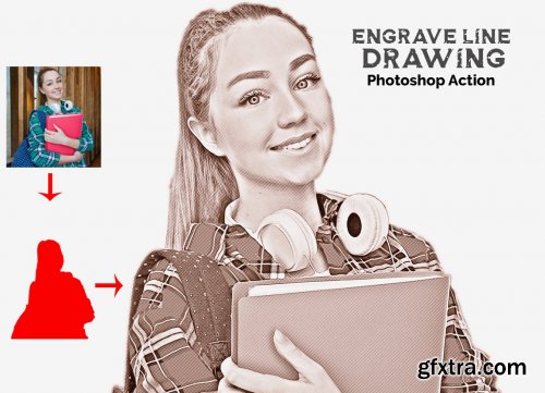 CreativeMarket - Engrave Line Drawing Ps Action 5114569