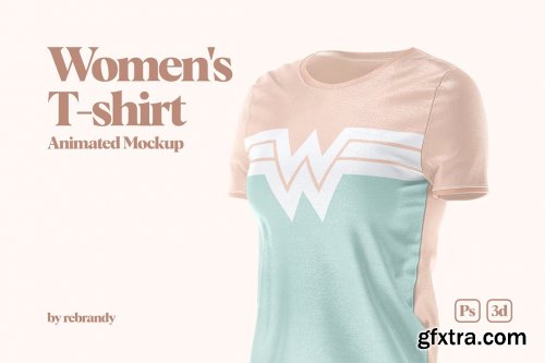 CreativeMarket - Women's T-shirt Animated Mockup 5849092