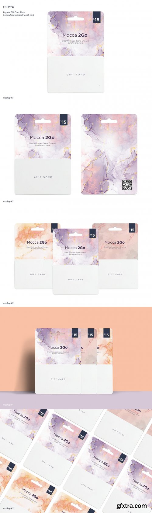 CreativeMarket - Gift Cards 5 Top Types 25xMockups 6258039