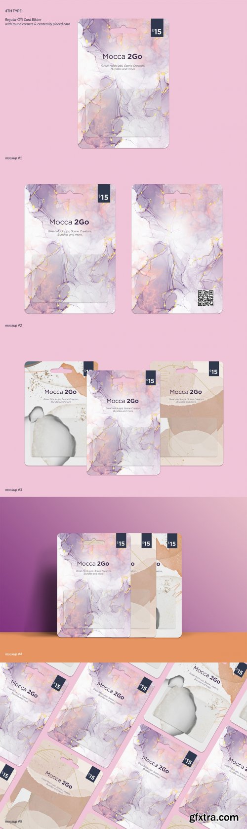 CreativeMarket - Gift Cards 5 Top Types 25xMockups 6258039